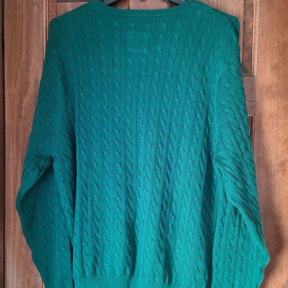 ST. JOHN'S BAY MIDIEVAL GREEN SOFT CREWNECK COMFY SOFT CABLE KNIT SWEATER XL - Picture 3 of 6